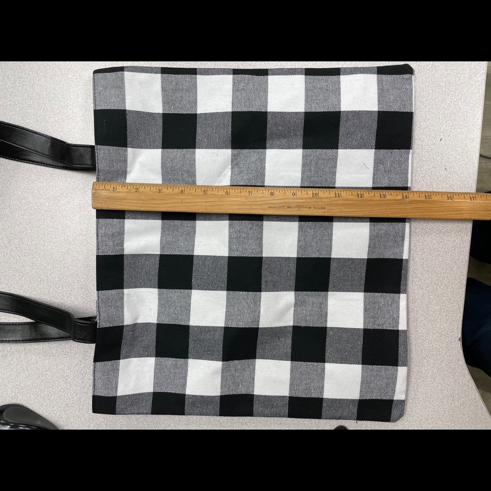 Buffalo Plaid Tote Bag, 100% cotton fabric